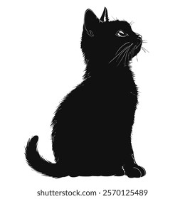 Black silhouette of a British Shorthair