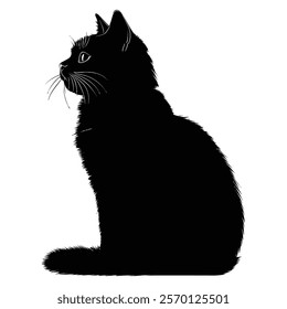 Black silhouette of a British Shorthair