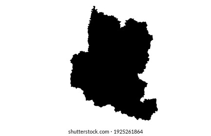 schwarze Silhouette von Bucheon Stadtplan auf weißem Hintergrund