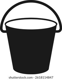 Black Silhouette of a Bucket Icon
