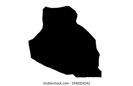 silueta negra del mapa de la ciudad de Bugembe en uganda oriental sobre fondo blanco