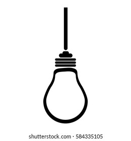 black silhouette with bulb light vector illustration