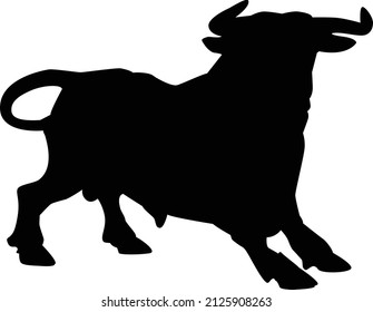 Black silhouette of bull on white background - Pattern for horoscope