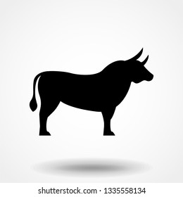 The black silhouette of a bull. Vector illustration