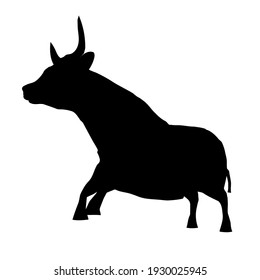 Black silhouette of a bull, vector image