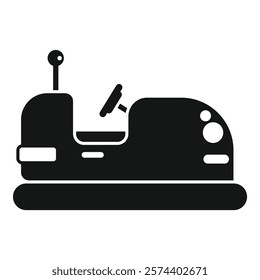 Black silhouette of a bumper car, a classic attraction found at amusement parks and carnivals