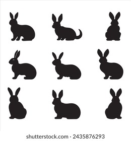A black silhouette Bunny set