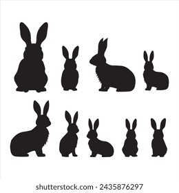 A black silhouette Bunny set