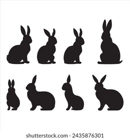 A black silhouette Bunny set