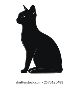 Black silhouette of a Burmese