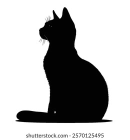 Black silhouette of a Burmese