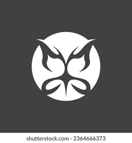 Black silhouette butterfly icon and symbol template vector