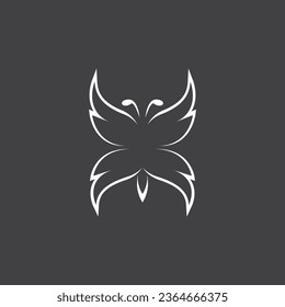 Black silhouette butterfly icon and symbol template vector