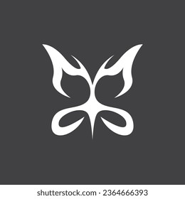 Black silhouette butterfly icon and symbol template vector