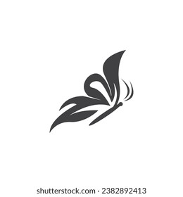Black silhouette butterfly icon and symbol template vector