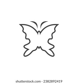 Black silhouette butterfly icon and symbol template vector