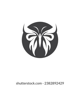 Black silhouette butterfly icon and symbol template vector
