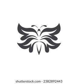 Black silhouette butterfly icon and symbol template vector