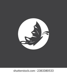 Black silhouette butterfly icon and symbol template vector