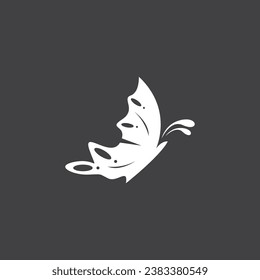 Black silhouette butterfly icon and symbol template vector