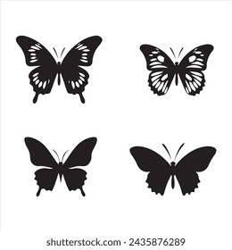 A black silhouette Butterfly set
