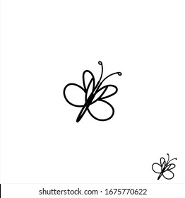 Silueta negra vectorial de mariposa 