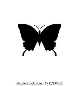 Silueta negra de un vector de mariposa