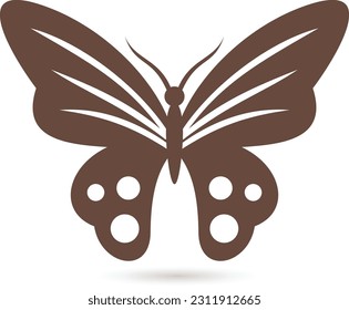 Black silhouette of butterfly Butterfly silhouette vector template 