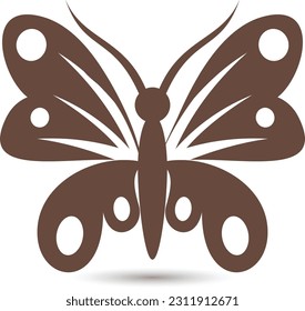 Silueta negra de la plantilla vectorial de la silueta de mariposa 