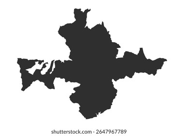 Black silhouette of the Banská Bystrica city area. Minimalist vector illustration, ideal for graphic design or iconography.