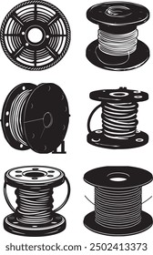 black silhouette of a Cable Spool Set