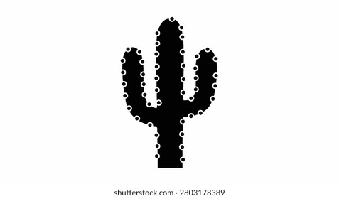 A black silhouette of a cactus