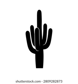 A black silhouette of a cactus