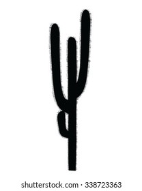 Black silhouette of cactus, vector