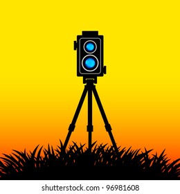 Black silhouette of camera