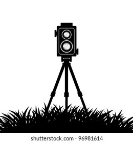 Black silhouette of camera