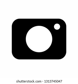 black silhouette camera icon vector logo illustration silhouette