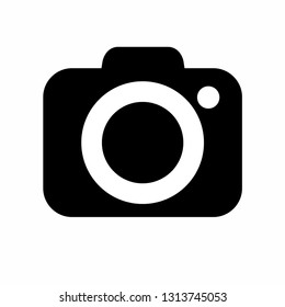black silhouette camera icon vector logo illustration silhouette