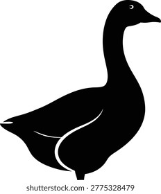 Black silhouette of a canada goose