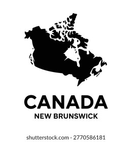 A black silhouette of canada highlighting new brunswick is paired with text labeling high quality