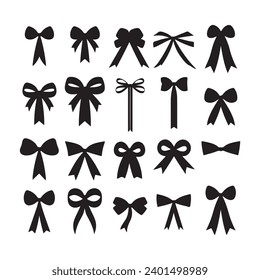 A black silhouette Cancer symbols set.