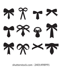 A black silhouette Cancer symbols set.