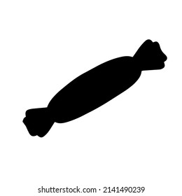 Schwarze Silhouettenbonbons. Design-Element. Vektorgrafik einzeln auf weißem Hintergrund. Vorlage für Bücher, Aufkleber, Poster, Karten, Kleidung.