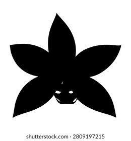 A black silhouette of a cannabis leaf with a subtle face expression, emphasizing the plants distinctive shape and cultural symbolism.