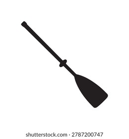 Black silhouette of a canoe paddle