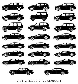 black silhouette car set