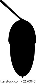 Black silhouette of cartoon acorn