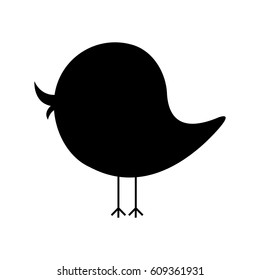 black silhouette cartoon bird animal icon vector illustration