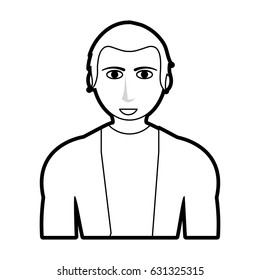 black silhouette cartoon half body guy with atlethic body and sport t-shirt