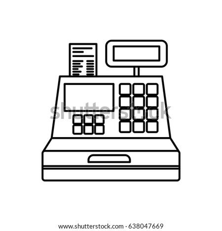 black silhouette of cash register vector illustration